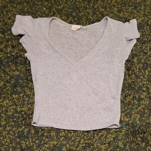 Grey Balletcore Crop Top